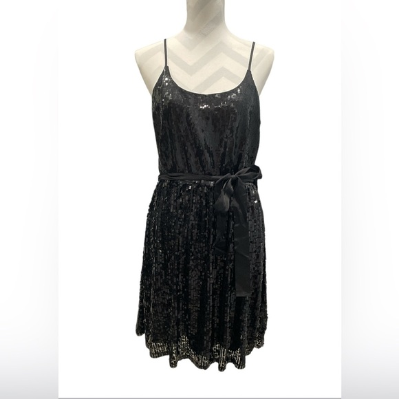 Express Black Dress with Sequins Size Large - Picture 1 of 6